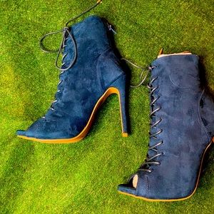 Blue Suede Booties